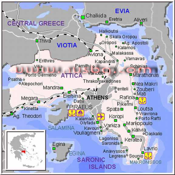 olimpska regija mapa Grčka mape,Halkidiki ,Skiathos,Olimpska riviera , Parga, Tasos  olimpska regija mapa